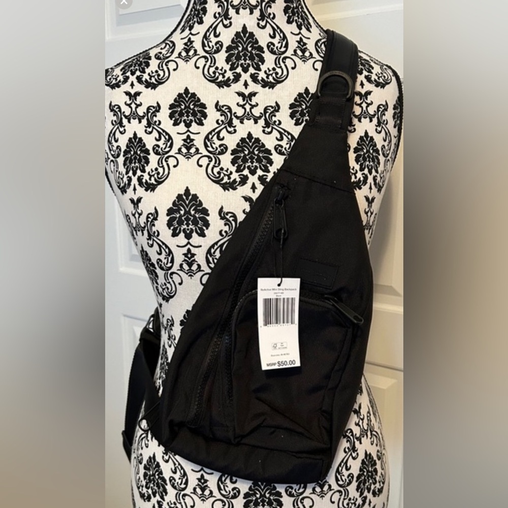 Vera Bradley Reactive Mini Sling Black crossbody bag minimalist NWT recycled